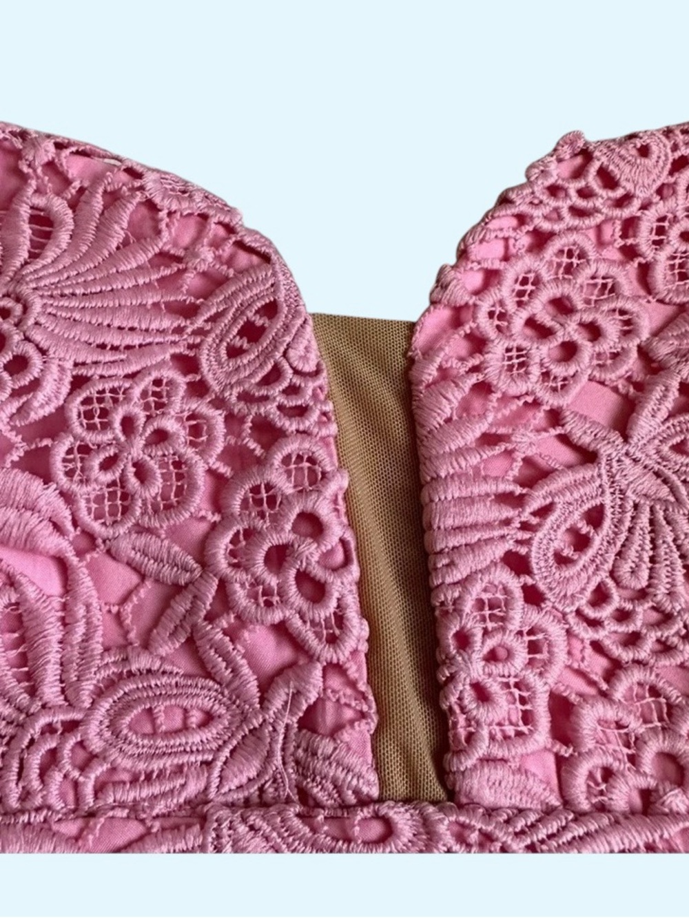 Bardot Mereba Pink Lace Mini Dress Size M MSRP $159 NWT - Picture 7 of 10